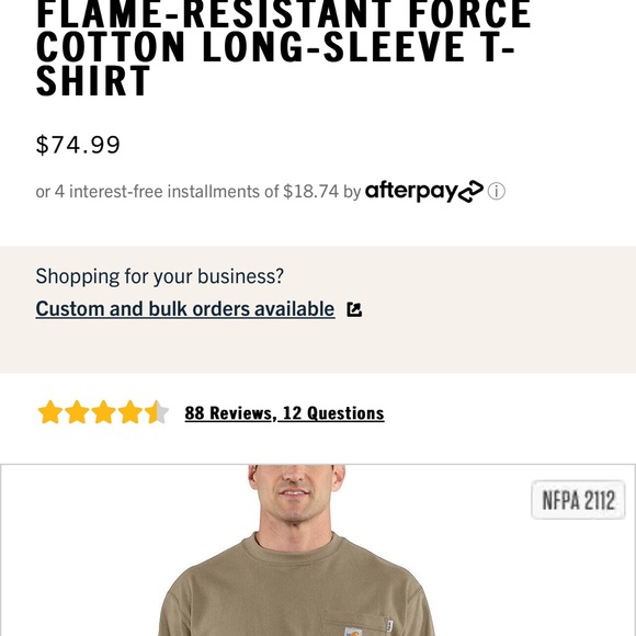 (L) Carhartt FR long sleeve - Picture 3 of 3